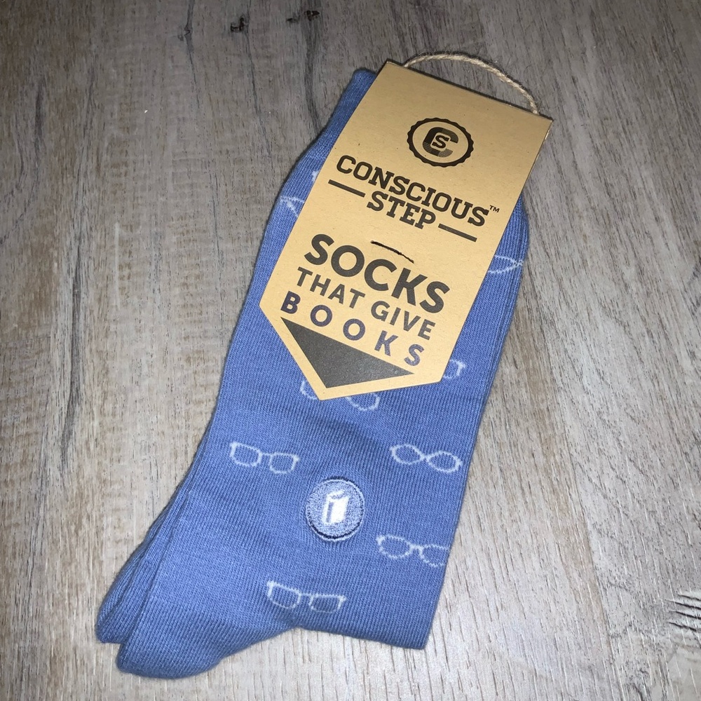 (Bin 23) Conscious Step, Blue Tube Socks Unisex, Size - Men: 4-8 - Woman: 5-9